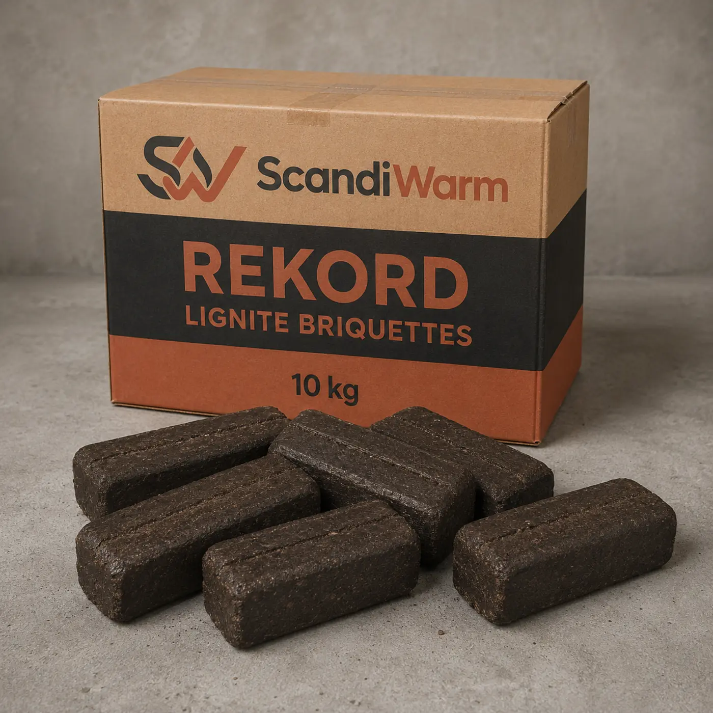 REKORD-Braunkohlebriketts - Vollpalette 900 kg (90 x 10 kg)