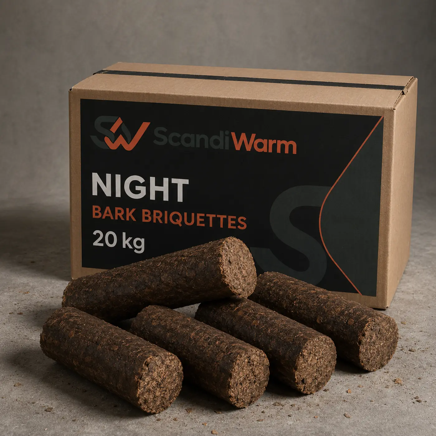 Rinden-Nachtbriketts - Vollpalette 960 kg (48 x 20 kg)