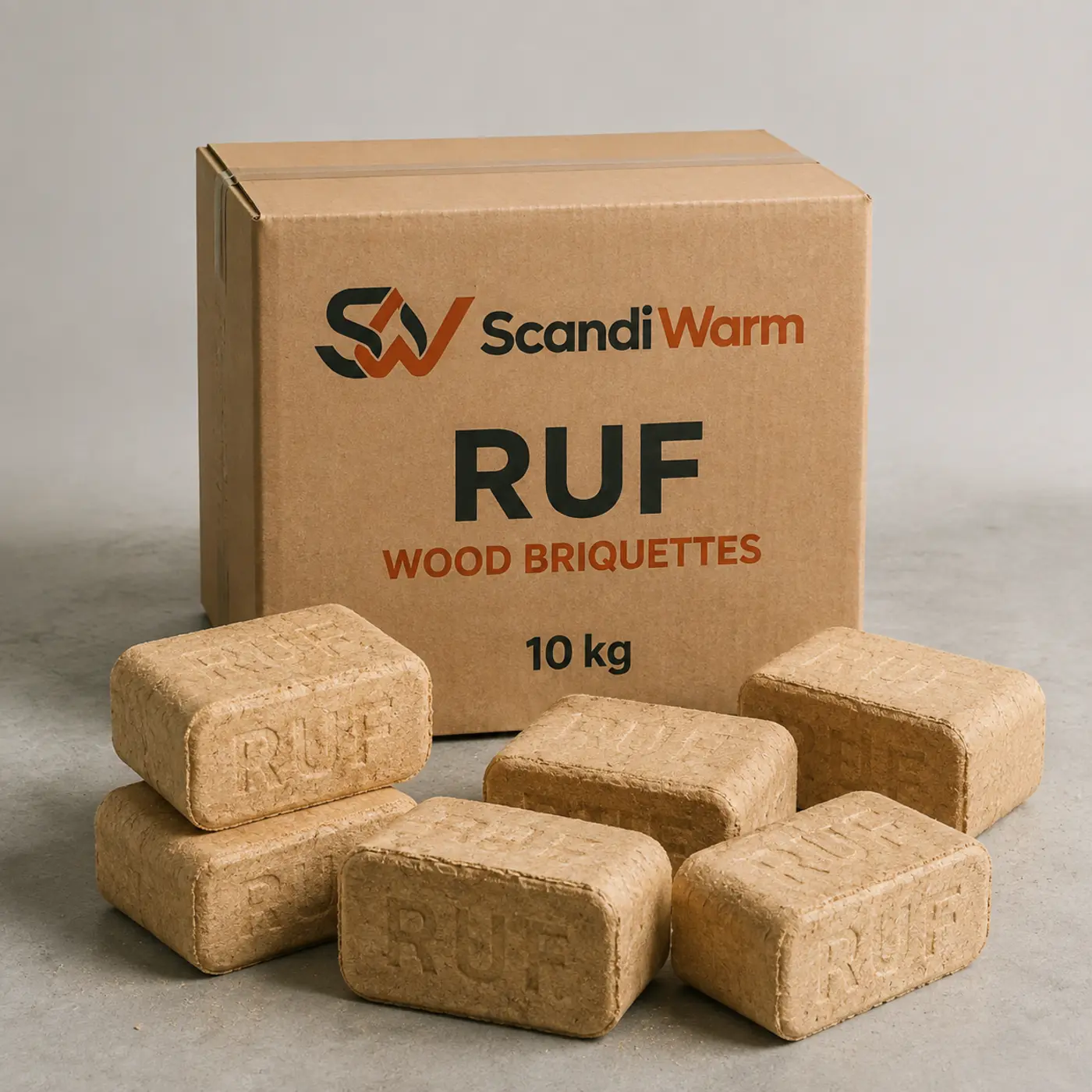 RUF-Holzbriketts - Vollpalette 960 kg (96 x 10 kg)