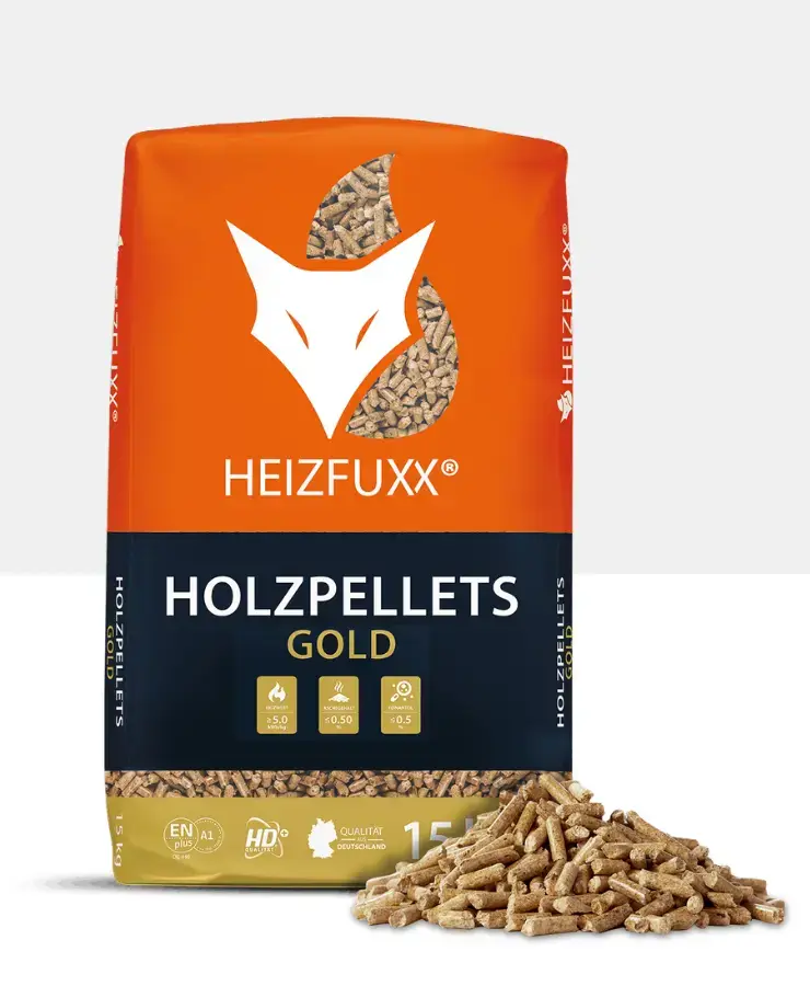 Heizfuxx Gold HD ENplus A1 Nadelholzpellets 6 mm - Vollpalette 975 kg (65 x 15 kg)