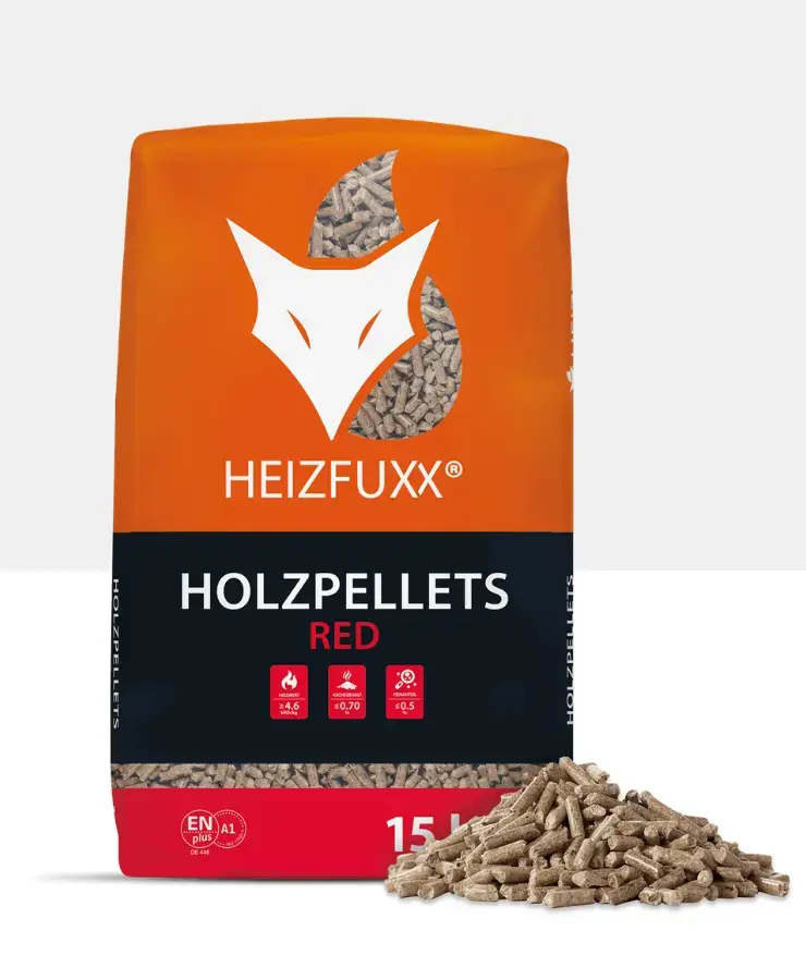 Heizfuxx Red ENplus A1 Hartholzpellets 6 mm - Vollpalette 975 kg (65 x 15 kg)