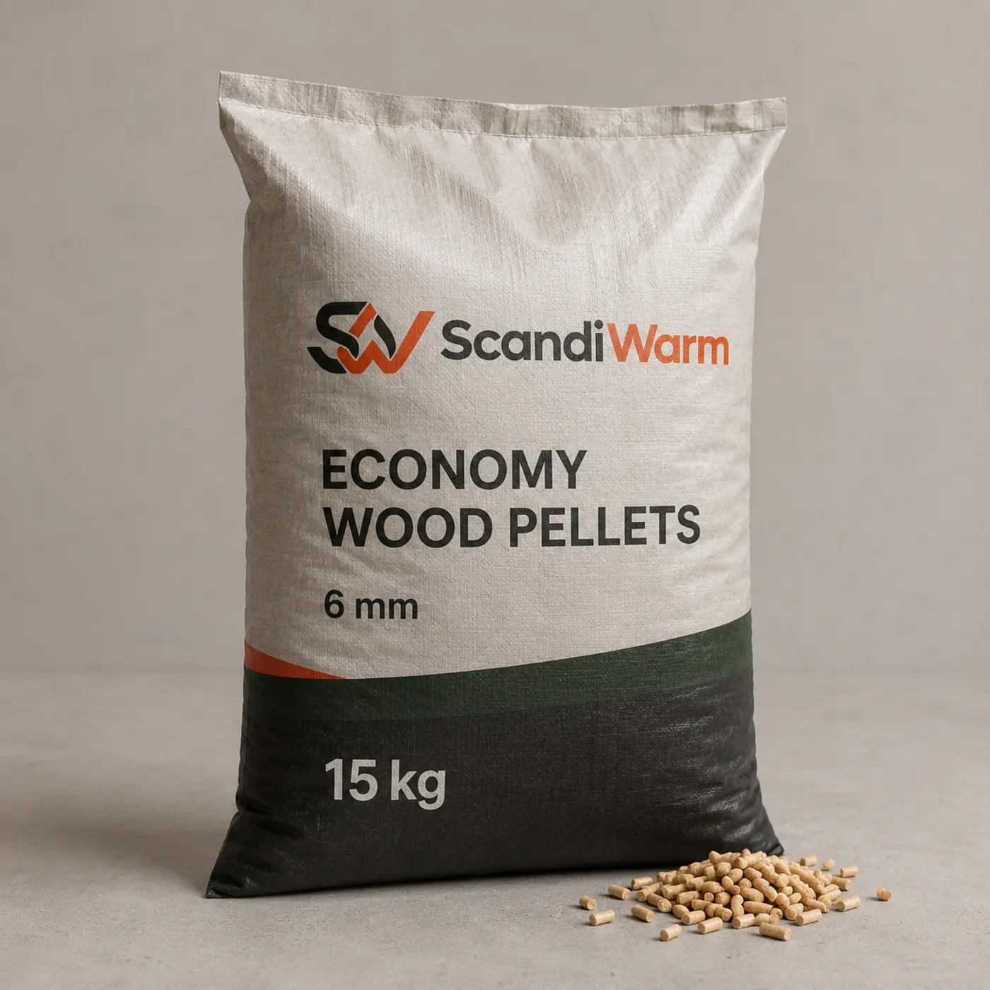 Economy-Holzpellets 6 mm - Vorratspalette 990 kg (66 x 15 kg)